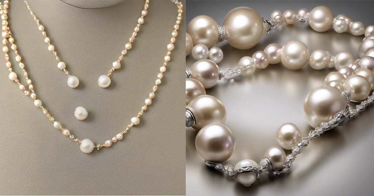 Tin Cup Pearl Necklace