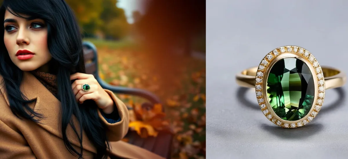 Green Tourmaline Ring Gold