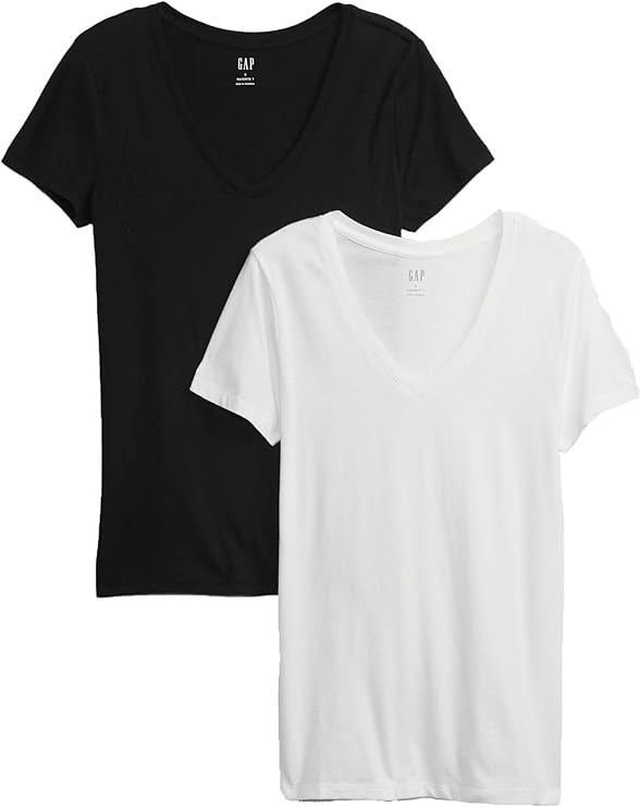 GAP Women's 2-Pack Favorite V-Neck Tee T-Shirt