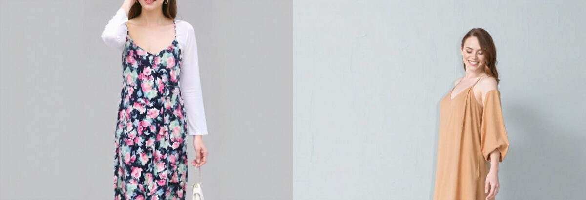 Women with Long Sleeve Slip Dress Pattern