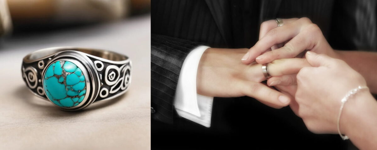 Turquoise Wedding Ring: A Sensational Trend Victory For 2024 2 turquoise wedding ring set